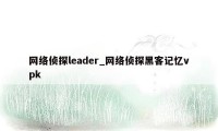 网络侦探leader_网络侦探黑客记忆vpk