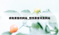 求助黑客的网站_想找黑客攻击网站