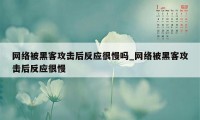 网络被黑客攻击后反应很慢吗_网络被黑客攻击后反应很慢