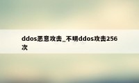 ddos恶意攻击_不明ddos攻击256次