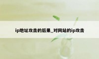 ip地址攻击的后果_对网站的ip攻击