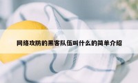 网络攻防的黑客队伍叫什么的简单介绍