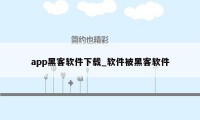 app黑客软件下载_软件被黑客软件