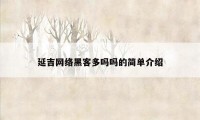 延吉网络黑客多吗吗的简单介绍