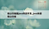 端口扫描器java项目开发_java快速端口扫描