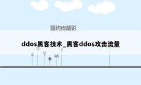 ddos黑客技术_黑客ddos攻击流量