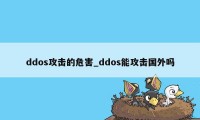 ddos攻击的危害_ddos能攻击国外吗