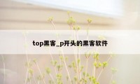 top黑客_p开头的黑客软件