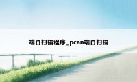 端口扫描程序_pcan端口扫描