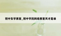 初中生学黑客_初中学历网络黑客天才是谁