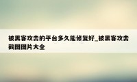 被黑客攻击的平台多久能修复好_被黑客攻击截图图片大全