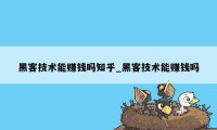 黑客技术能赚钱吗知乎_黑客技术能赚钱吗