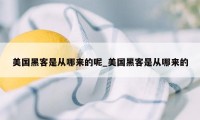 美国黑客是从哪来的呢_美国黑客是从哪来的