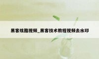 黑客炫酷视频_黑客技术教程视频去水印