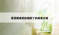 章莹颖被卖给暗网了的简单介绍