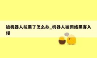 被机器人拉黑了怎么办_机器人被网络黑客入侵