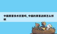 中国黑客技术厉害吗_中国的黑客战绩怎么样啊