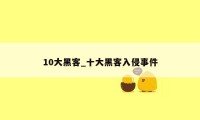 10大黑客_十大黑客入侵事件