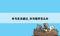 木马无法通过_木马程序怎么办