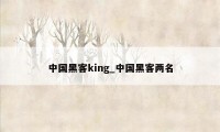 中国黑客king_中国黑客两名