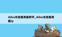 ddos攻击服务器教学_ddos攻击服务器ip