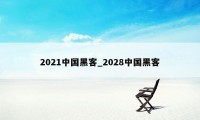 2021中国黑客_2028中国黑客