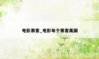 电影黑客_电影每个黑客美国