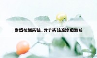 渗透检测实验_分子实验室渗透测试