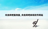 攻击网吧服务器_攻击网吧掉线软件网站