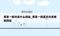 黑客一般攻击什么网站_黑客一般喜欢攻击哪些网站