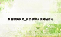 黑客模仿网站_高仿黑客入侵网站源码