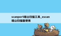 scanport端口扫描工具_xscan端口扫描器使用