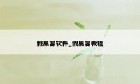 假黑客软件_假黑客教程