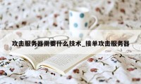 攻击服务器需要什么技术_接单攻击服务器