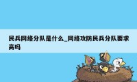 民兵网络分队是什么_网络攻防民兵分队要求高吗