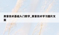 黑客技术基础入门教学_黑客技术学习图片文案