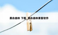 黑白森林 下载_黑白森林黑客软件