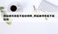 网站被攻击能不能给钱呢_网站被攻击能不能给钱