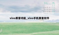 vivo黑客功能_vivo手机黑客软件