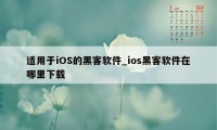 适用于iOS的黑客软件_ios黑客软件在哪里下载