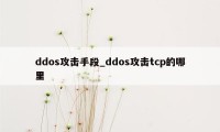 ddos攻击手段_ddos攻击tcp的哪里