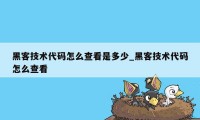 黑客技术代码怎么查看是多少_黑客技术代码怎么查看