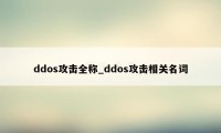 ddos攻击全称_ddos攻击相关名词