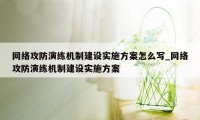 网络攻防演练机制建设实施方案怎么写_网络攻防演练机制建设实施方案