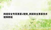 网络安全专家黑客v视频_网络安全黑客技术视频教程