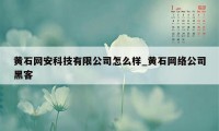 黄石网安科技有限公司怎么样_黄石网络公司黑客