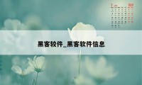 黑客较件_黑客软件信息