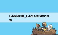 kali网络扫描_kali怎么进行端口扫描