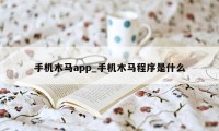 手机木马app_手机木马程序是什么