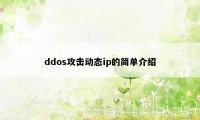 ddos攻击动态ip的简单介绍